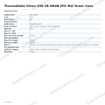 Thermaltake Vision 330 CR ARGB ATX Mid Tower Case – Curved Tempered Glass with 6 ARGB Fans