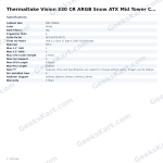 Thermaltake Vision 330 CR ARGB Snow ATX Mid Tower Case – 6 ARGB Fans & Curved Tempered Glass