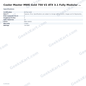 Cooler Master MWE Gold 750 V2 ATX 3.1 Fully Modular Power Supply