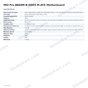 MSI Pro B840M-B DDR5 M-ATX Motherboard
