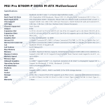 MSI Pro B760M-P DDR5 M-ATX Motherboard