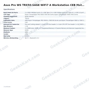 Asus Pro WS TRX50-SAGE WiFi7 A Workstation CEB Motherboard