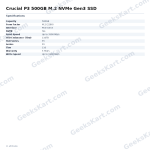 Crucial P3 500GB M.2 NVMe Gen3 SSD