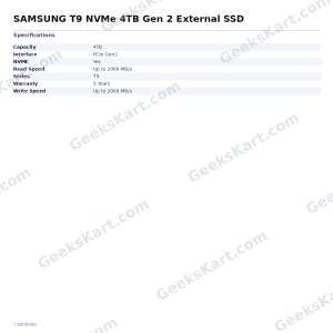 SAMSUNG T9 NVMe 4TB Gen 2 External SSD