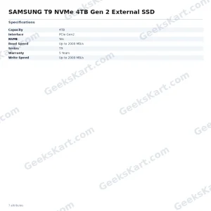SAMSUNG T9 NVMe 4TB Gen 2 External SSD