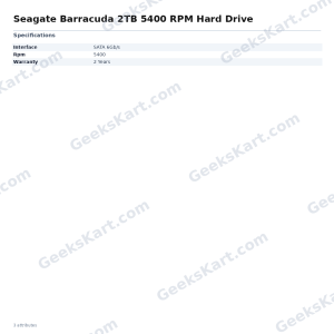 Seagate Barracuda 2TB 5400 RPM Hard Drive