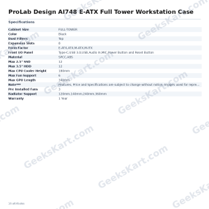 ProLab Design AI748 E-ATX Full Tower Workstation Case