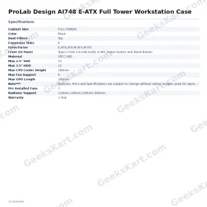 ProLab Design AI748 E-ATX Full Tower Workstation Case