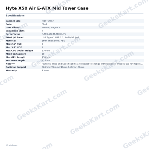 Hyte X50 Air E-ATX Mid Tower Case