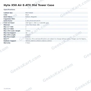 Hyte X50 Air E-ATX Mid Tower Case