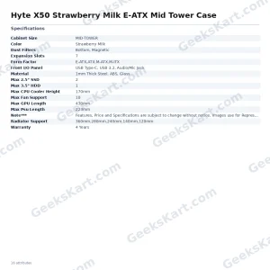 Hyte X50 Strawberry Milk E-ATX Mid Tower Case
