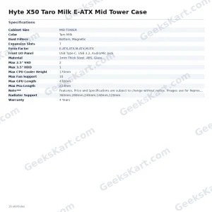 Hyte X50 Taro Milk E-ATX Mid Tower Case
