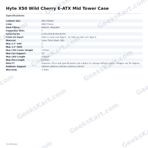 Hyte X50 Wild Cherry E-ATX Mid Tower Case