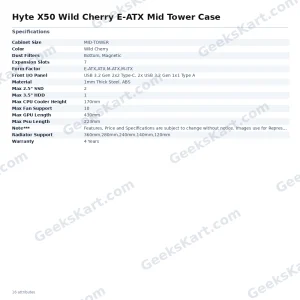 Hyte X50 Wild Cherry E-ATX Mid Tower Case