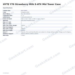 HYTE Y70 Strawberry Milk E-ATX Mid Tower Case