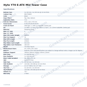 Hyte Y70 E-ATX Mid Tower Case