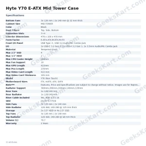 Hyte Y70 E-ATX Mid Tower Case