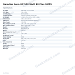 Gamdias Aura GP 550 Watt 80 Plus SMPS