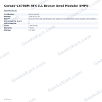 Corsair CX750M ATX 3.1 Bronze Semi Modular SMPS