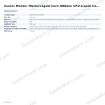 Cooler Master MasterLiquid Core 360mm CPU Liquid Cooler with 4 inch LCD Display