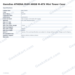 Gamdias ATHENA M4M ARGB M-ATX Mini Tower Case