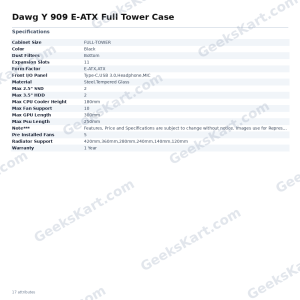Dawg Y 909 E-ATX Full Tower Case