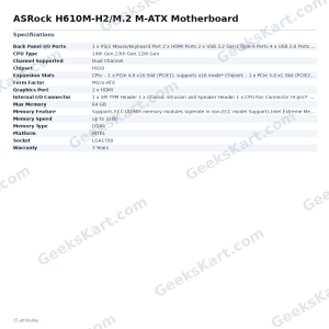 ASRock H610M-H2/M.2 M-ATX Motherboard