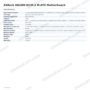 ASRock H610M-H2/M.2 M-ATX Motherboard