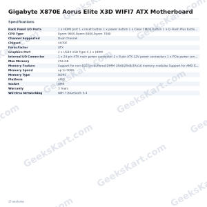 Gigabyte X870E Aorus Elite X3D WIFI7 ATX Motherboard