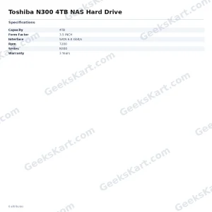Toshiba N300 4TB NAS Hard Drive