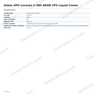 Adata XPG Levante II 360 ARGB CPU Liquid Cooler