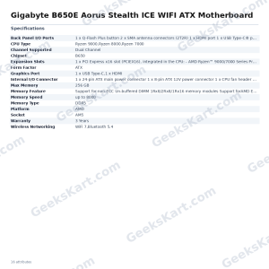 Gigabyte B650E Aorus Stealth ICE WIFI ATX Motherboard