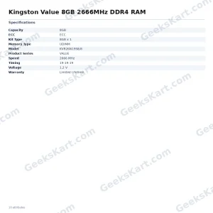 Kingston Value 8GB 2666MHz DDR4 RAM