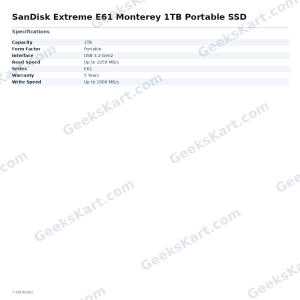 SanDisk Extreme E61 Monterey 1TB Portable SSD