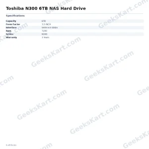Toshiba N300 6TB NAS Hard Drive