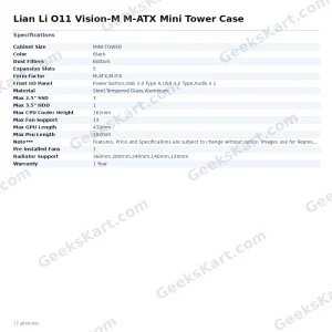 Lian Li O11 Vision-M M-ATX Mini Tower Case