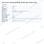 Lian Li O11 Vision-M White M-ATX Mini Tower Case