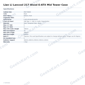 Lian Li Lancool 217 Wood E-ATX Mid Tower Case