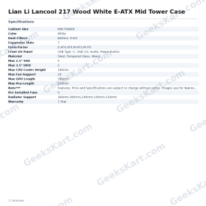 Lian Li Lancool 217 Wood White E-ATX Mid Tower Case