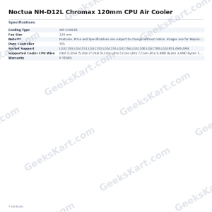Noctua NH-D12L Chromax 120mm CPU Air Cooler