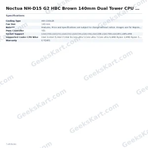 Noctua NH-D15 G2 HBC Brown 140mm Dual Tower CPU Air Cooler