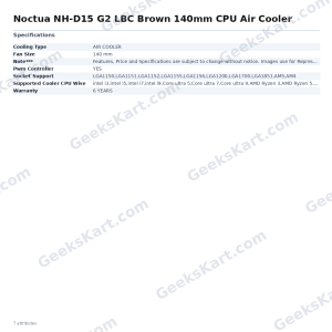 Noctua NH-D15 G2 LBC Brown 140mm CPU Air Cooler