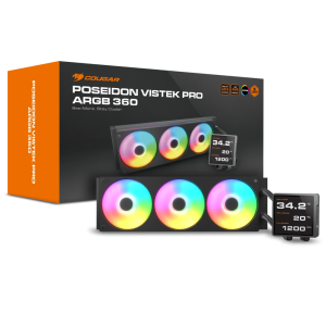 COUGAR Poseiden Vistek Pro ARGB 360mm CPU Liquid Cooler ( With LCD Display ) ( Black )