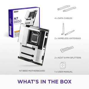 NZXT N7 B850 Wifi DDR5 AMD Motherboard (White)