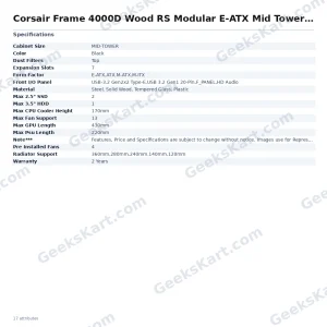 Corsair Frame 4000D Wood RS Modular E-ATX Mid Tower Case