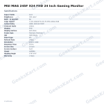 MSI MAG 245F X24 FHD 24 Inch Gaming Monitor