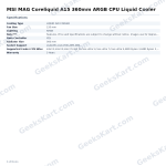 MSI MAG Coreliquid A15 360mm ARGB CPU Liquid Cooler