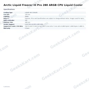 Arctic Liquid Freezer III Pro 280 ARGB CPU Liquid Cooler