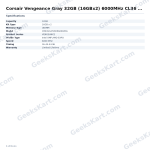 Corsair Vengeance Gray 32GB (16GBx2) 6000MHz CL36 DDR5 RAM