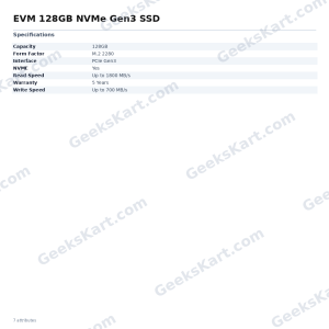 EVM 128GB NVMe Gen3 SSD